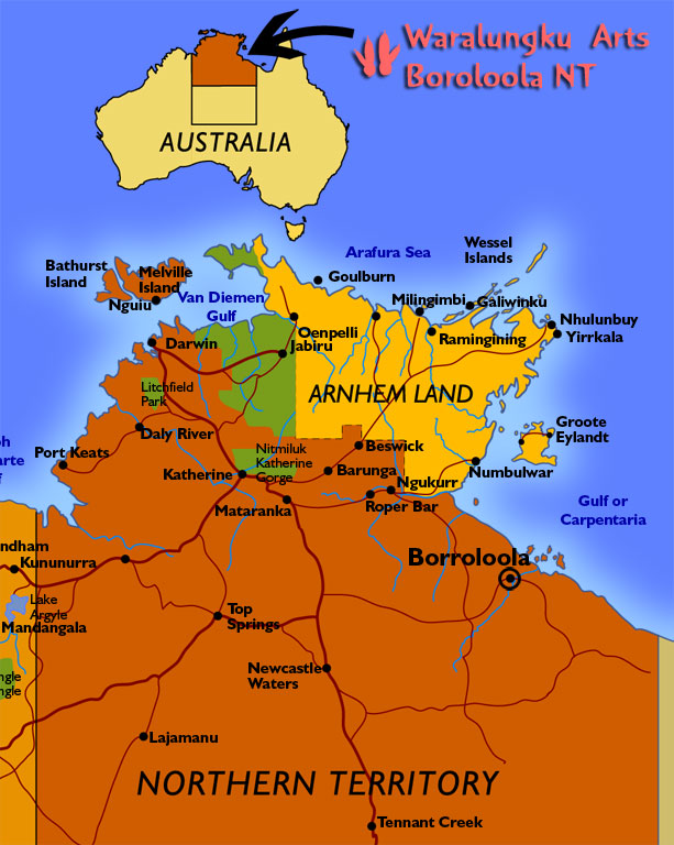 map showing borroloola